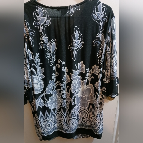 Appointments 3X black and white blouse - Picture 2 of 4